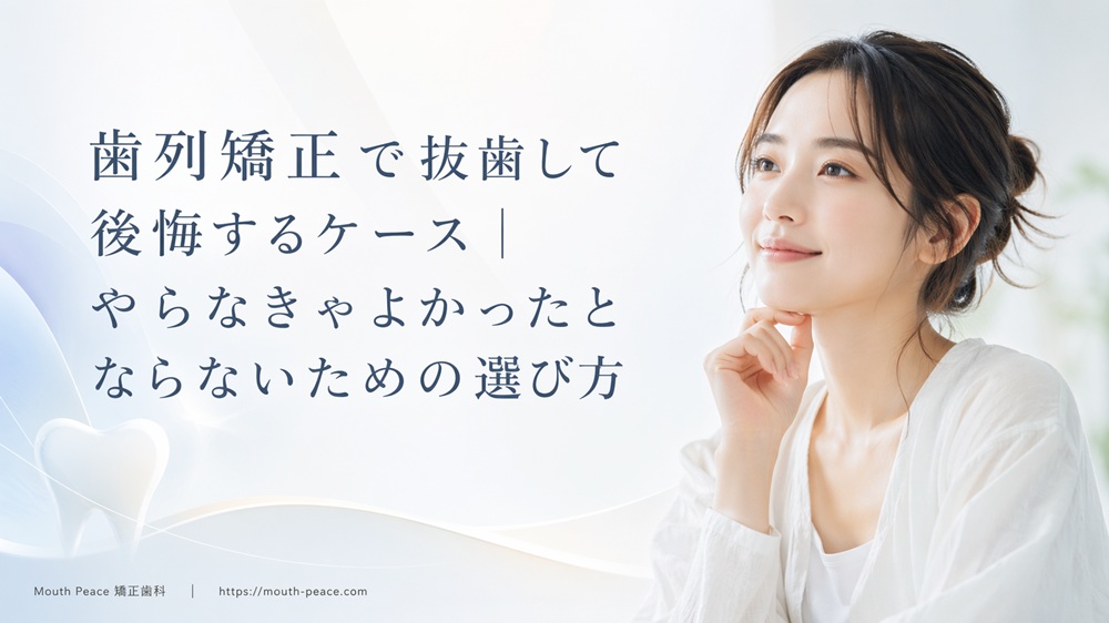 歯列矯正で抜歯して後悔するケース｜やらなきゃよかったとならないための選び方