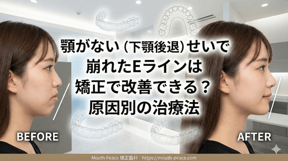 顎がない（下顎後退）せいで崩れたEラインは矯正で改善できる？原因別の治療法