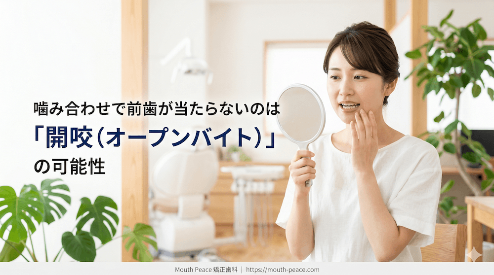 噛み合わせで前歯が当たらないのは「開咬(オープンバイト)」の可能性