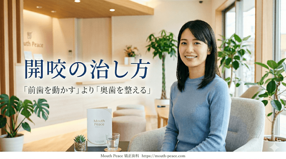 開咬の治し方|「前歯を動かす」より「奥歯を整える」